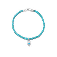 Tibetan-Style Turquoise Round Bead Bracelet
