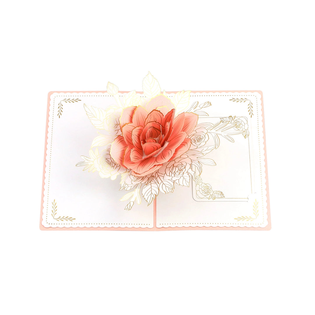 Rose 3D Pop Up Paper Art Greeting Card