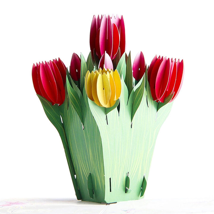 Tulip 3D Pop Up Paper Art Greeting Card
