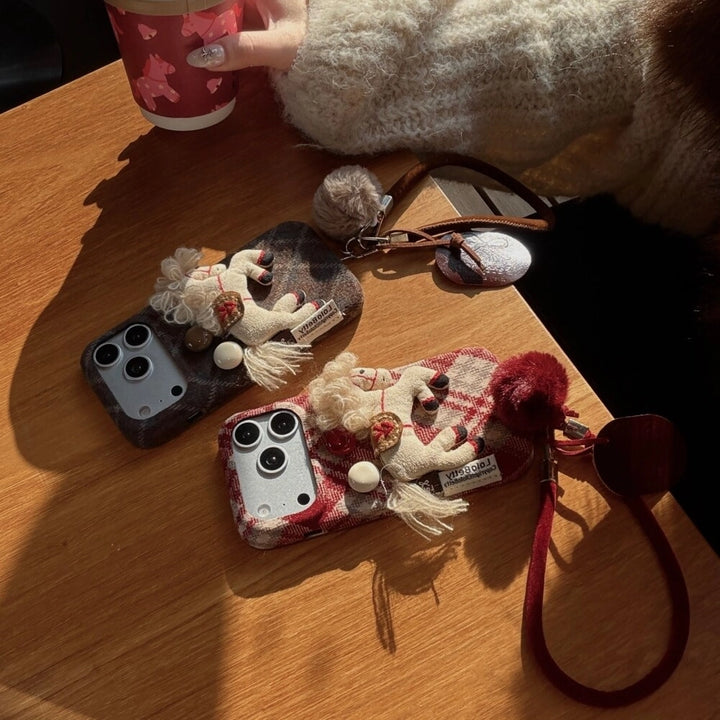 Argyle stuffed Pony Phone Case - TRLab Shop