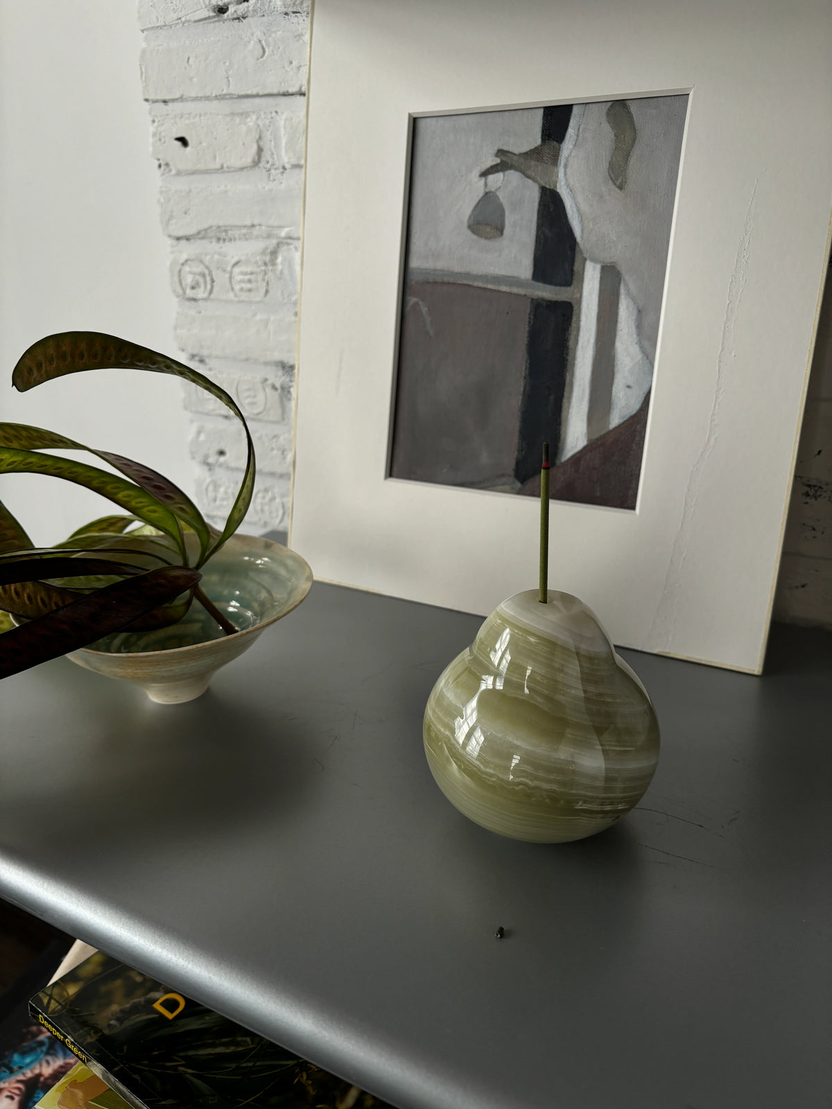 Natural Jade Pear Incense Holder Gift Set - TRLab Shop