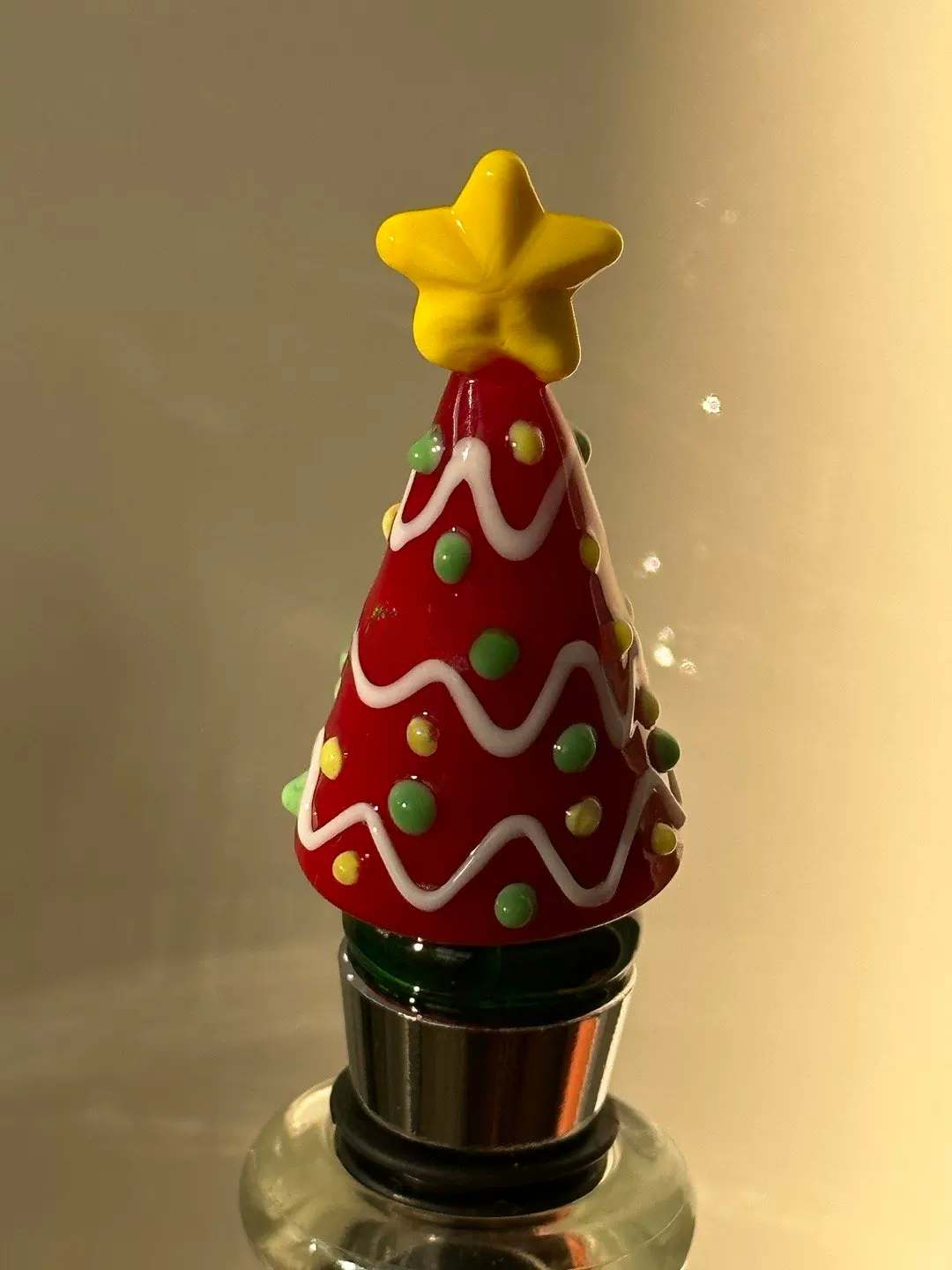 Alpine Glow Beaded Glass Bottle Stopper