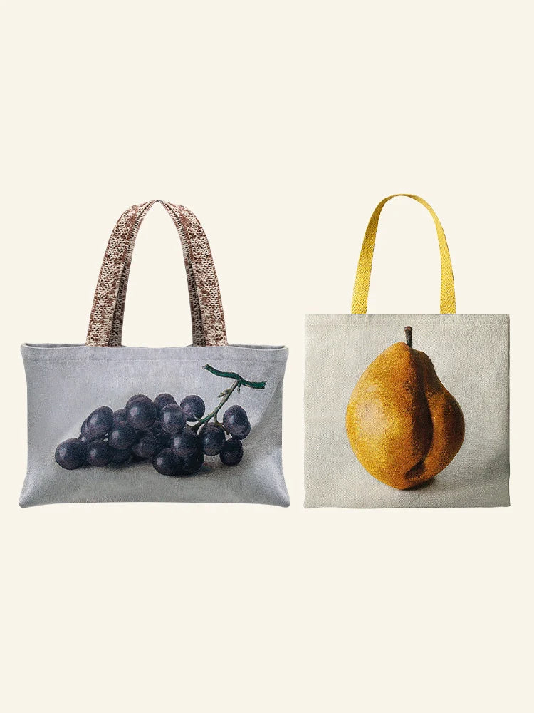Pear & Grapes Oil Painting Tote Bag - TRLab Shop