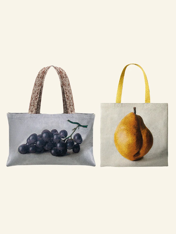 Pear & Grapes Oil Painting Tote Bag - TRLab Shop