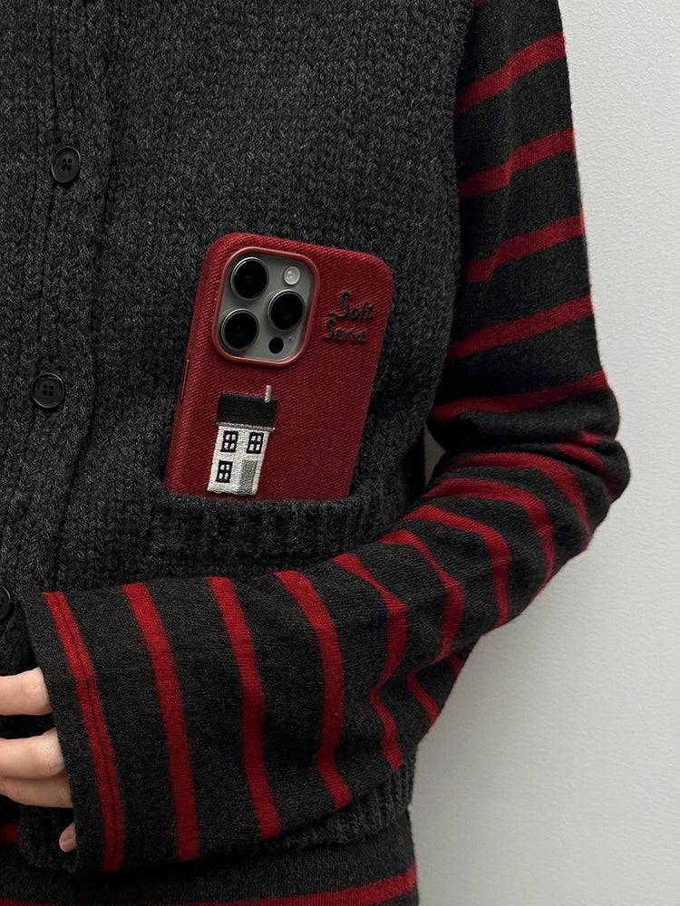 Skiing & Walking Puppy Embroidered Phone Case - TRLab Shop