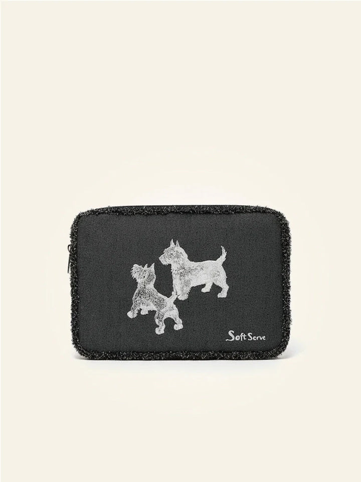 Embroidered Puppy Laptop Bag