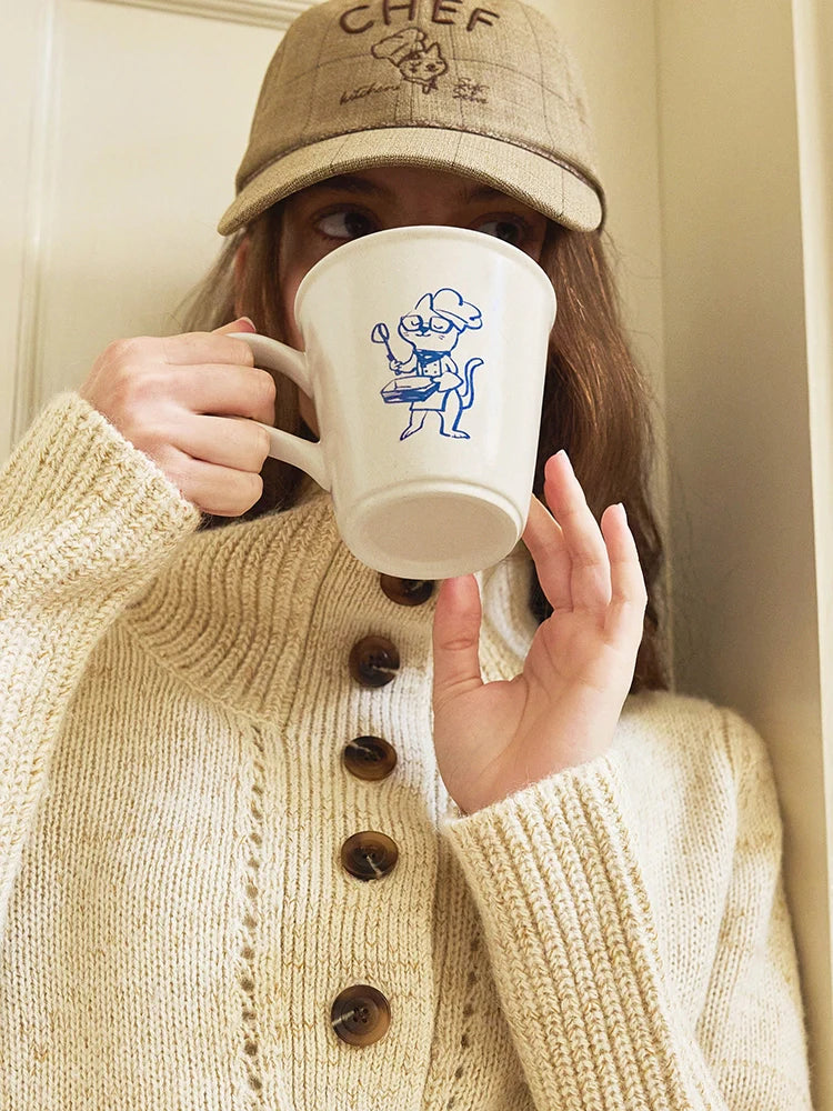 Joyful Kitty Chef Hand-Painted Mug - TRLab Shop