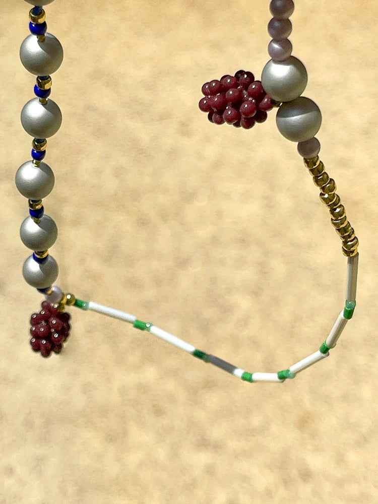 Sorbet Grapes Beaded Necklace - TRLab Shop
