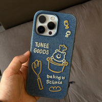 Chef Bear embroidered phone case by TRLab Shop featuring a cute bear design with detailed embroidery on a protective cover.