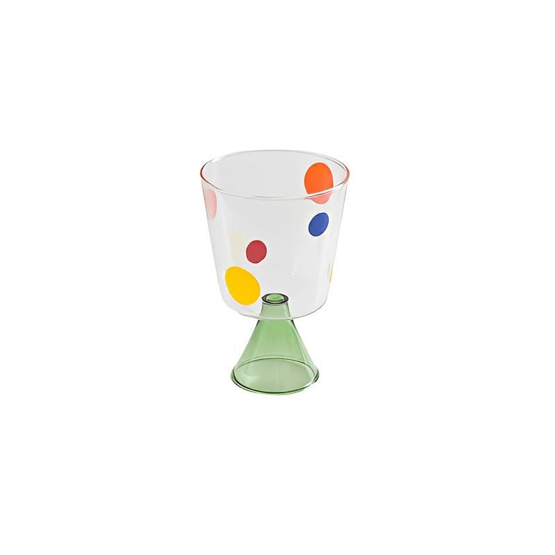 Colorful Polka-Dot Glass Goblet