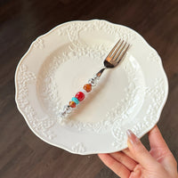 Molten Gold Beads Stainless Steel Spoon & Fork