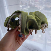 Green Sea Breeze Wavy Hem Scrunchie - TRLab Shop