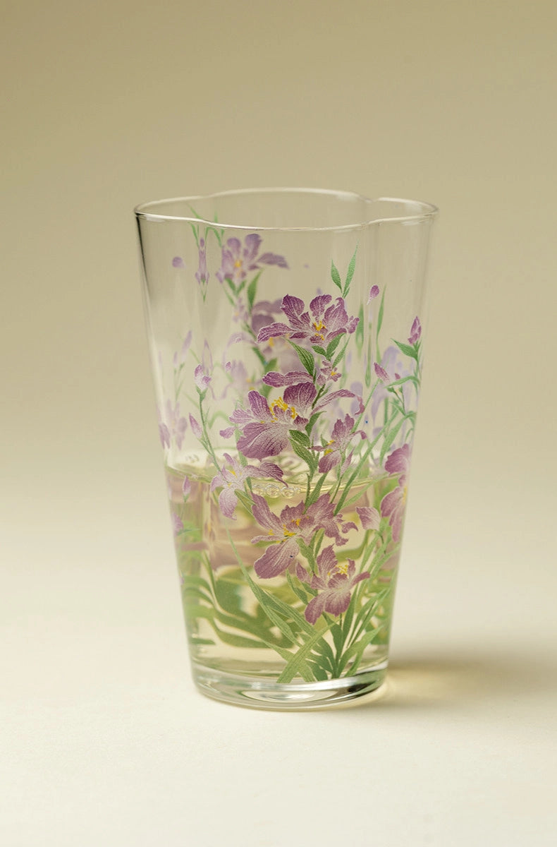 Purple-Pink Iris Glass Tumbler