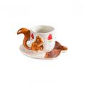 Squirrel Ceramic Coffee Cup & Saucer Set