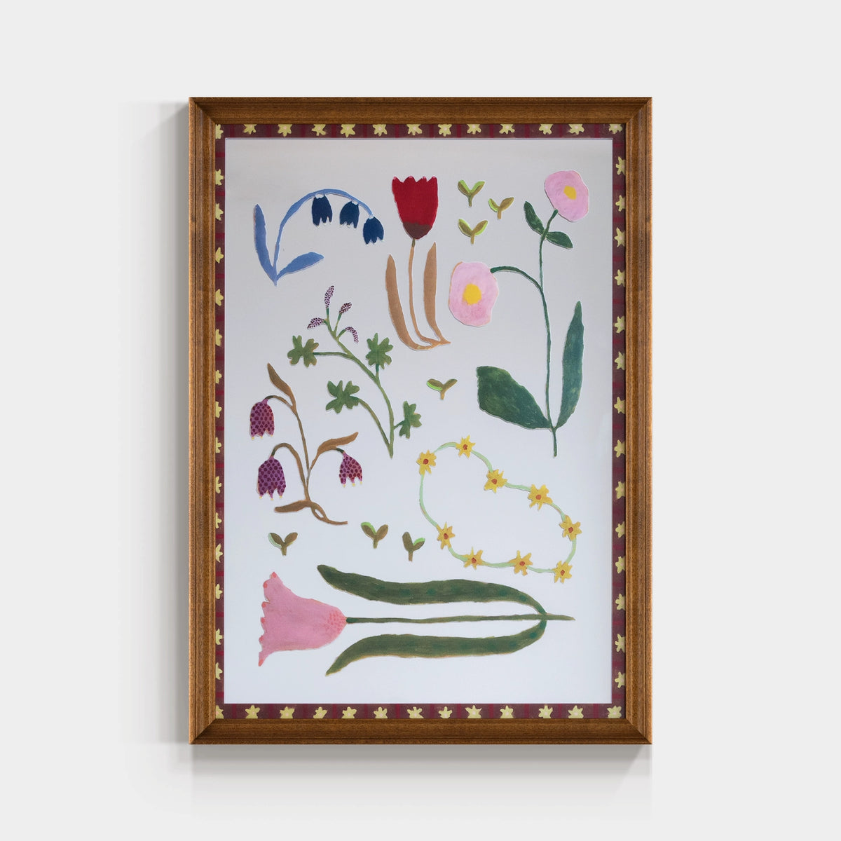 Elegant floral solid wood framed mirror wall art with intricate floral design, perfect for decorative wall accents.