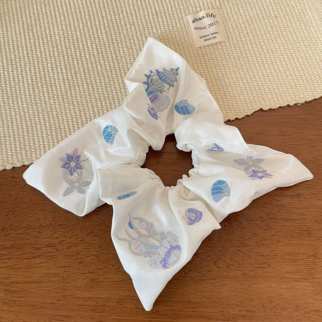 Deep-Sea Alabaster Wavy Hem Scrunchie - TRLab Shop