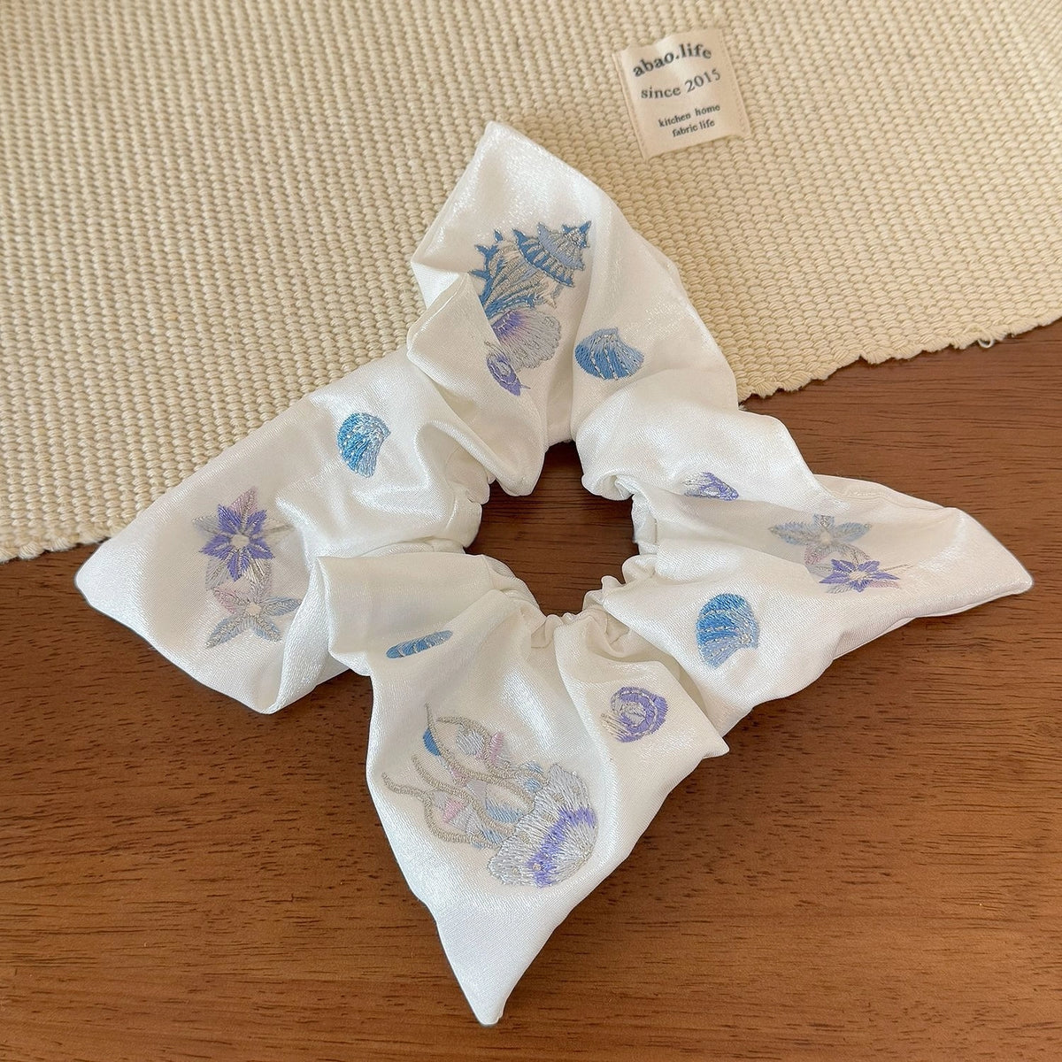 Deep-Sea Alabaster Wavy Hem Scrunchie - TRLab Shop