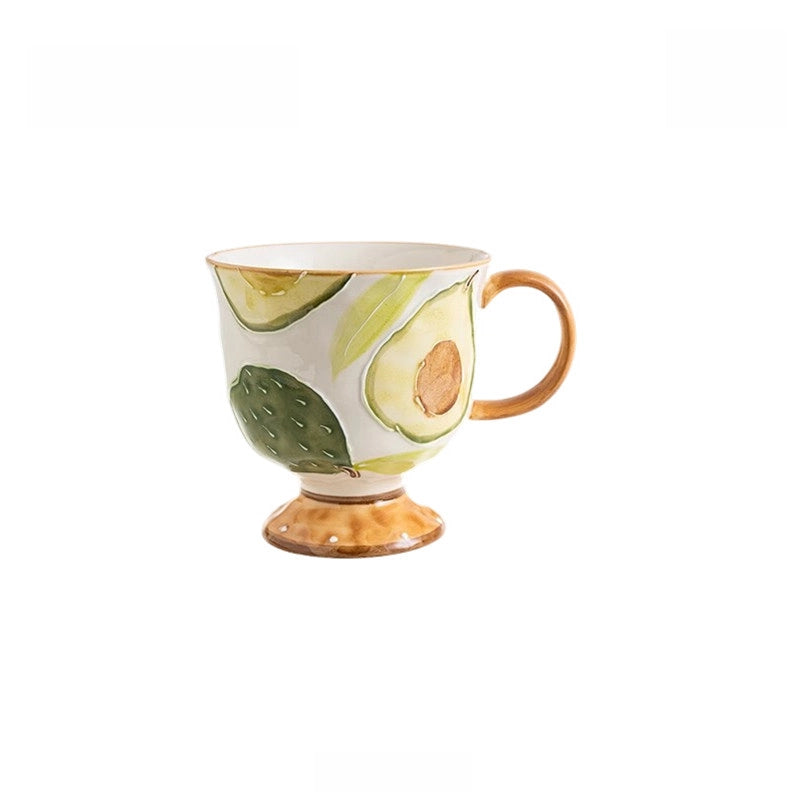 Floral Wildness Embossed Ceramic Cup