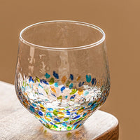 Colorful Polka-Dot Hammered Glass Cup
