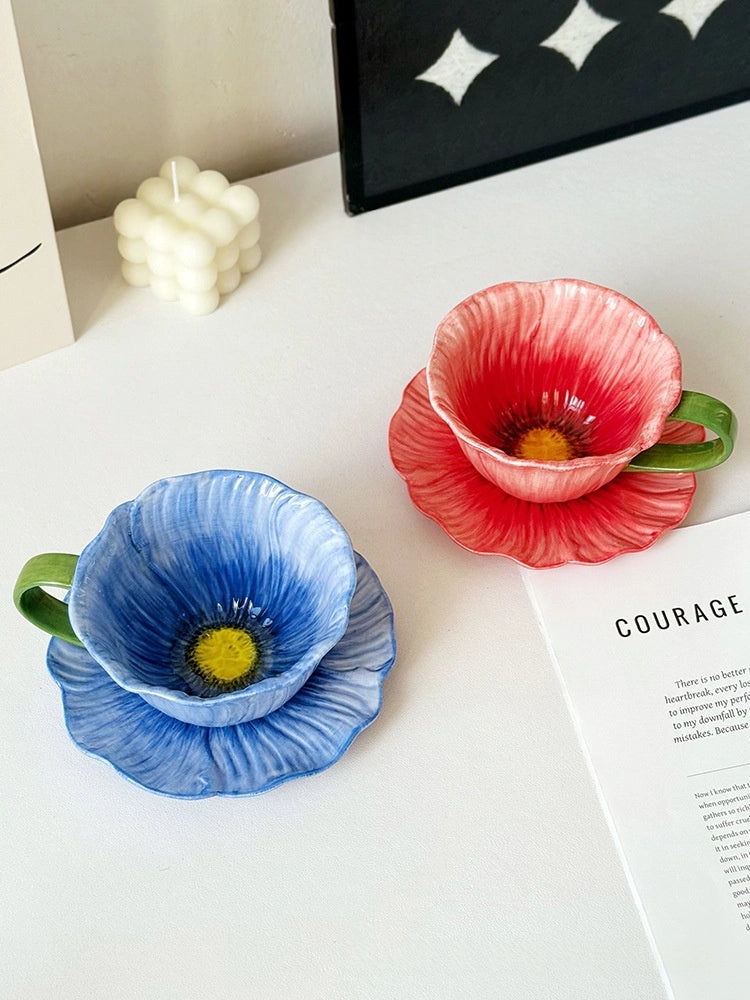 Floral Ceramic Cup & Saucer Set - TRLab Shop