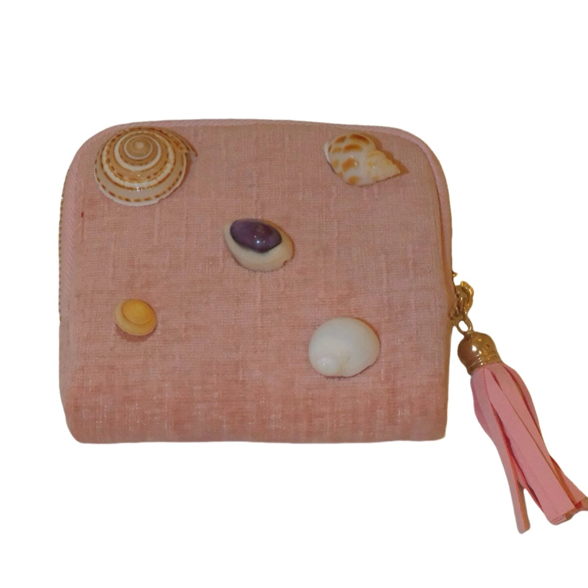 Natural shell velour bag by TRLab Shop with a soft, textured shell design and compact size, perfect for elegant accessories.