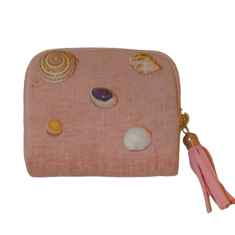 Natural shell velour bag by TRLab Shop with a soft, textured shell design and compact size, perfect for elegant accessories.