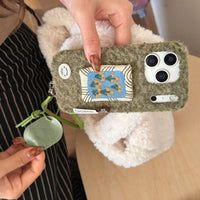 Embroidered tulip design phone case by TRLab Shop, showcasing colorful floral embroidery on a protective smartphone cover.