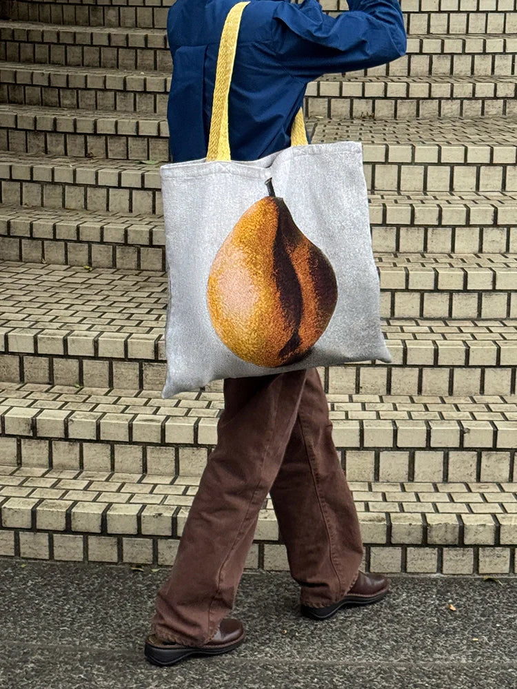 Pear & Grapes Oil Painting Tote Bag - TRLab Shop