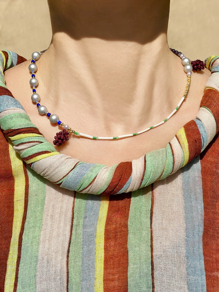 Sorbet Grapes Beaded Necklace - TRLab Shop