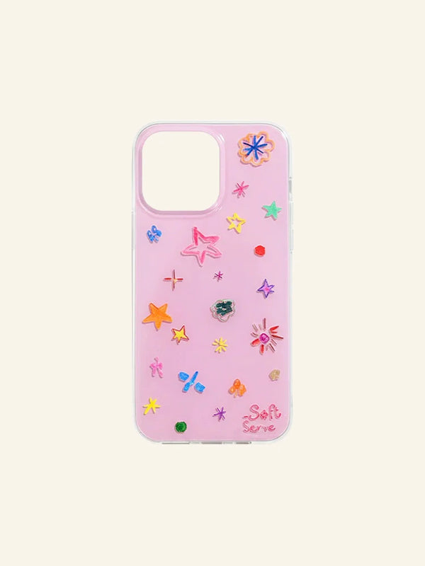 Crayon Stars Hand-Drawn Phone Case - TRLab Shop