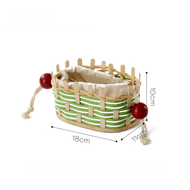 Woven Wood and Rattan Drawstring Tissue Box - TRLab Shop