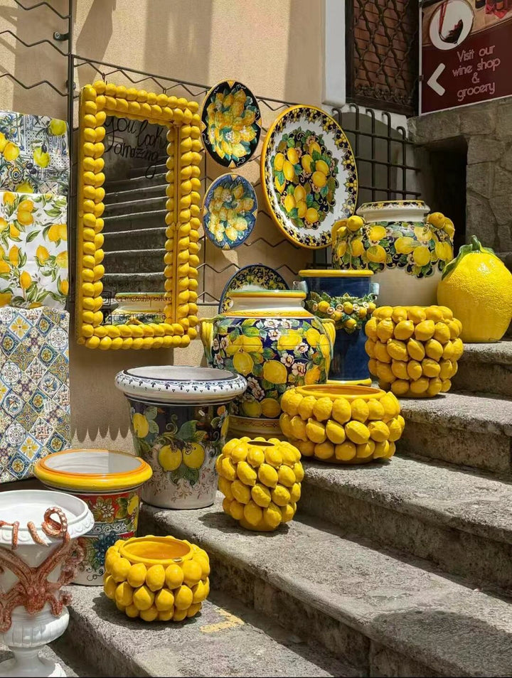 Three-Lemon Ceramic Flower Pot