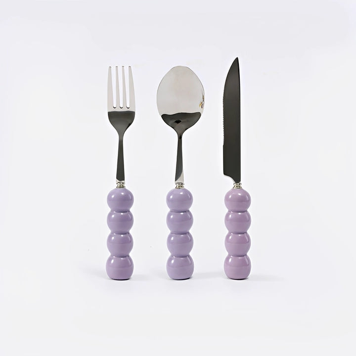 Cream-Textured Stainless Steel Cutlery Set - TRLab Shop
