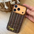 Embroidered phone case with colorful happy letters design by TRLab Shop, protective cover for smartphone, vibrant and cheerful style