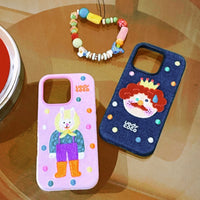 Cute fairy tale embroidered phone case by TRLab Shop featuring colorful fairy tale designs on a protective cover.