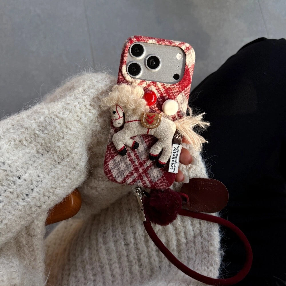 Argyle stuffed Pony Phone Case - TRLab Shop