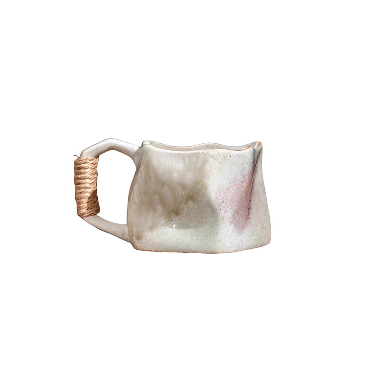 Ceramic mug with rope handle by TRLab Shop, featuring a smooth white finish and sturdy nautical-inspired design.