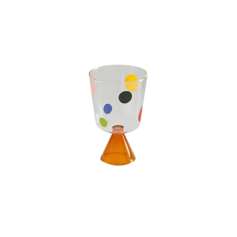 Colorful Polka-Dot Glass Goblet