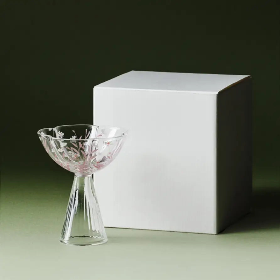 Sakura Coupe Pink Glass Goblet