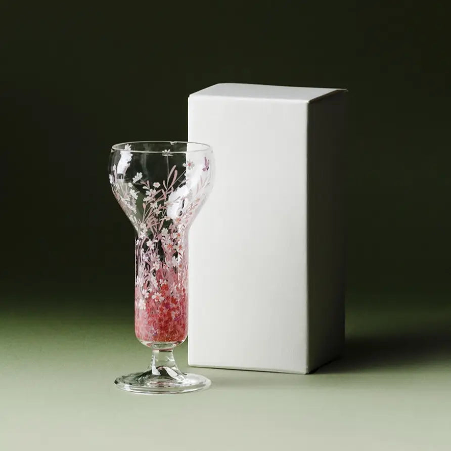 Sakura Coupe Pink Glass Goblet