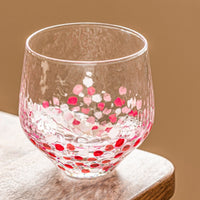 Colorful Polka-Dot Hammered Glass Cup