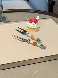 Amber Lime Beads Fruit Fork