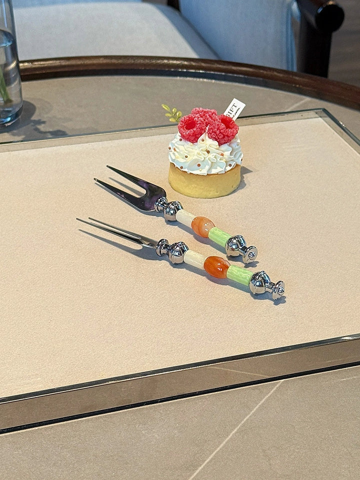 Amber Lime Beads Fruit Fork