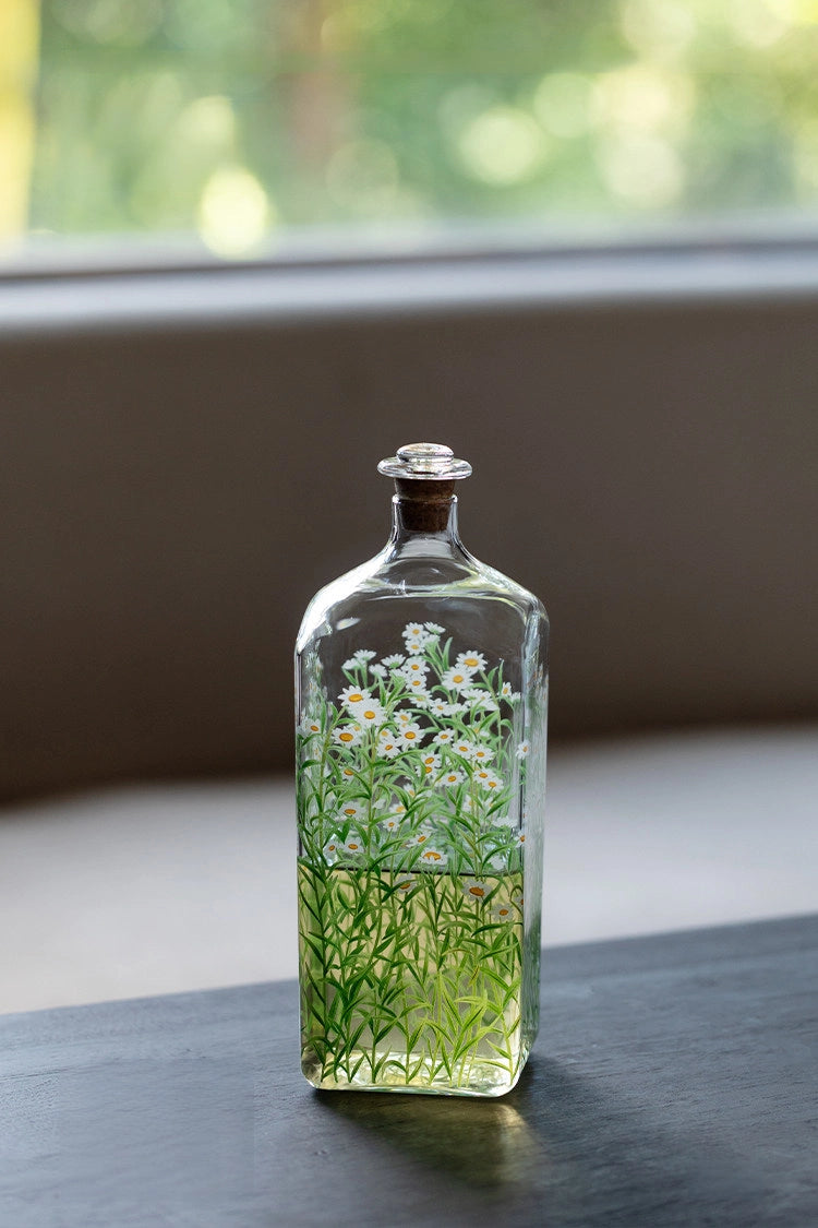 Fresh Daisies Glass Cold Brew Bottle