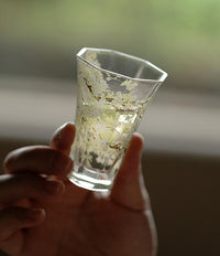 Pear-Blossom Hexagonal Glass Tumbler