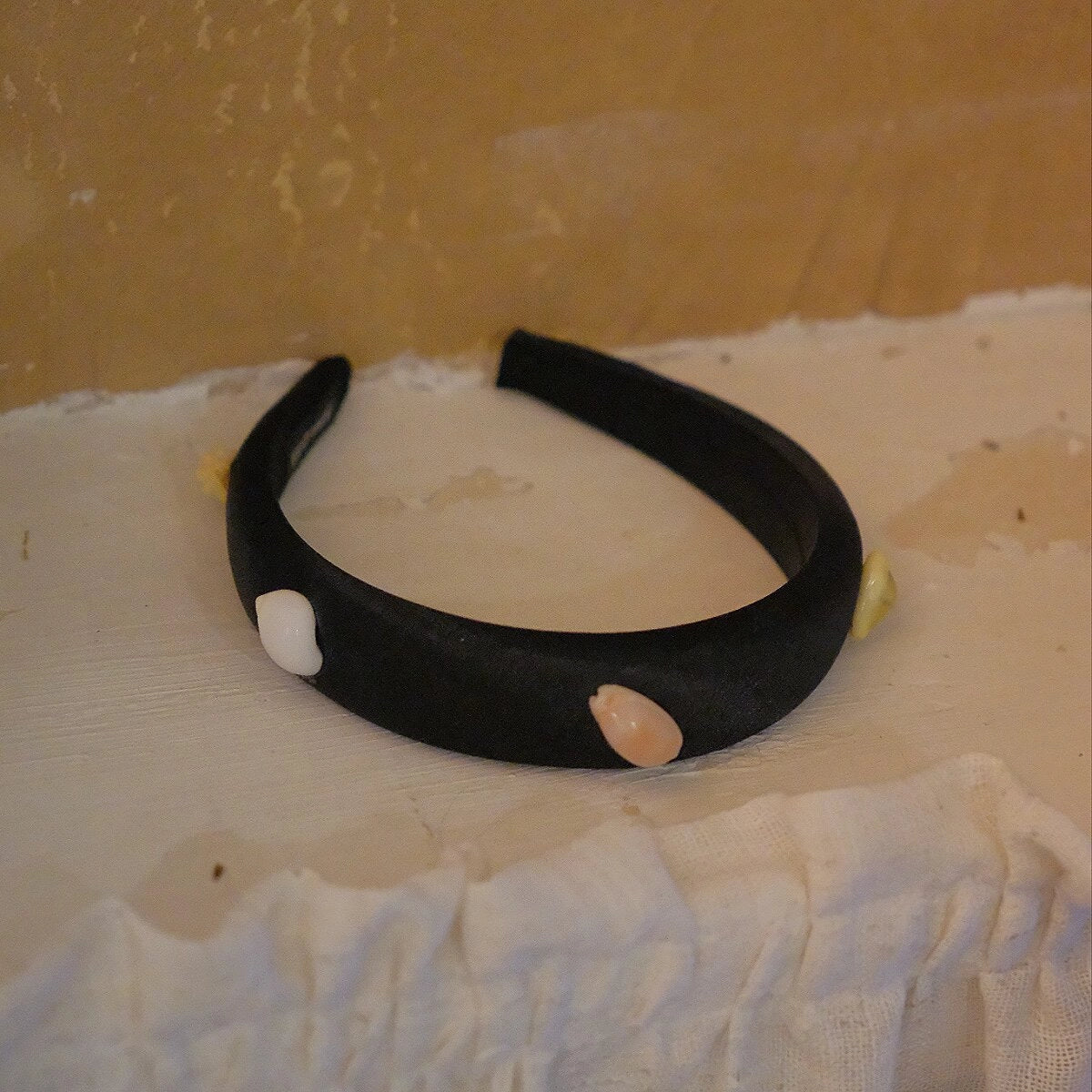 Natural Seashell Satin Sponge Headband