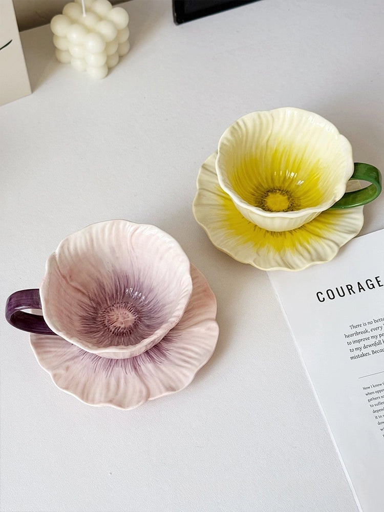 Floral Ceramic Cup & Saucer Set - TRLab Shop