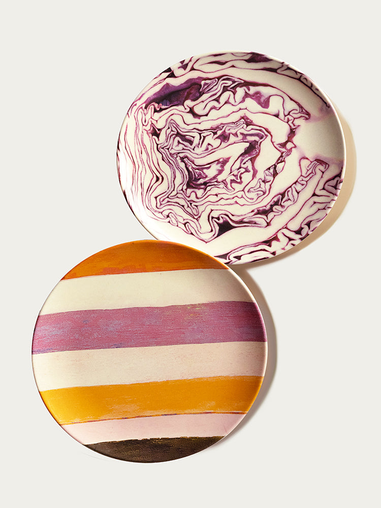 Red Cabbage & Pumpkin Stripe Plate - TRLab Shop