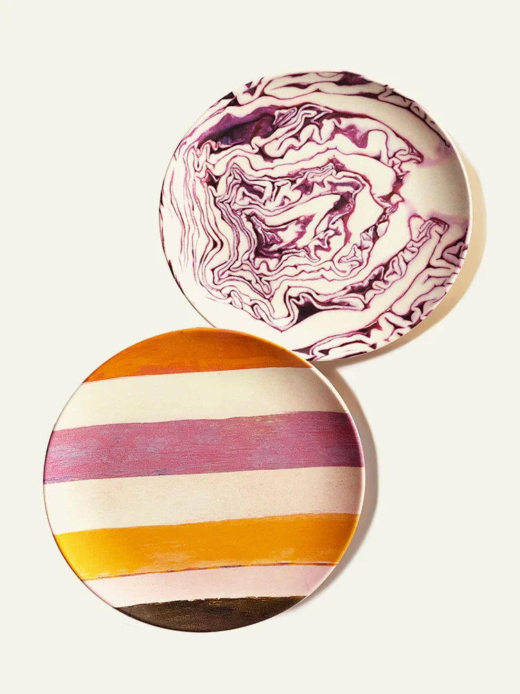 Red Cabbage & Pumpkin Stripe Plate - TRLab Shop