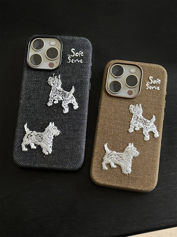 Embroidered Puppy MagSafe Case